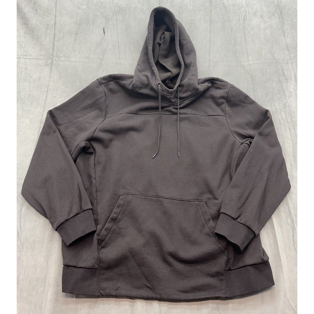 Athletic Works Hooded Sweatshirt Black Womens Large Drawstring Pocket Pullover
